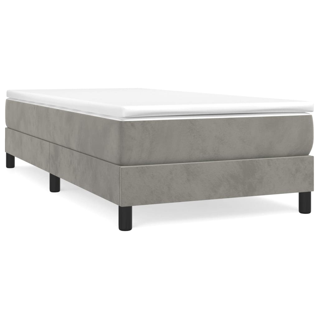 vidaXL Boxspringbettgestell Hellgrau 100x200 cm Samt
