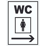 thumbnail of WC Damen mit Pfeil nach rechts Aufkleber A1 (594x841mm)