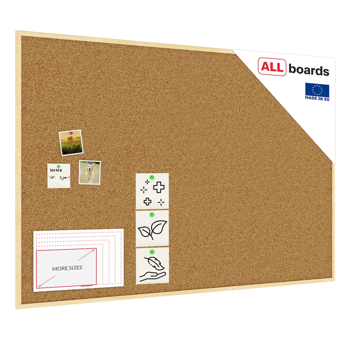 Allboards Pinnwand mit Naturholzrahmen 150x100cm