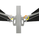 thumbnail of METRO PROFESSIONAL Parasol double tête, aluminium / polyester, 3 x 3 m, protection UV50+, hydrofuge, anthracite / platine