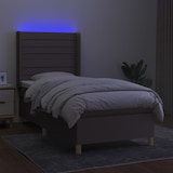 thumbnail of vidaXL Boxspringbett mit Matratze & LED Taupe 90x190 cm Stoff