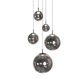 thumbnail of Pendelleuchte 5-fl. "Bollique" 4196ZW Schwarz + Rauchglas