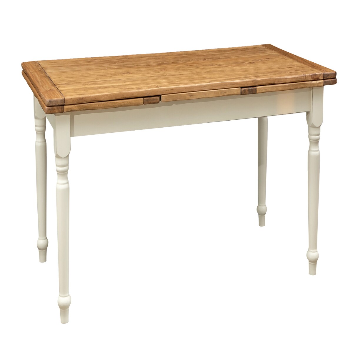 BISCOTTINI INTERNATIONAL ART TRADING Biscottini Massivholztisch – 180x90 cm Restauranttische – Ess -und Küchentisch – Ausziehbarer Tisch Weiß und 