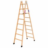 thumbnail of Escalera Tijera Doble Acceso Madera TM-DA con 8 Peldaños por cada lado