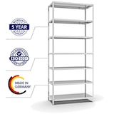 thumbnail of PROREGAL Fachbodenregal Schraubsystem | Grundregal | HxBxT 300x130x60cm | 7 Ebenen | Fachlast 125 kg | Beidseitig nutzbar | Lichtgrau