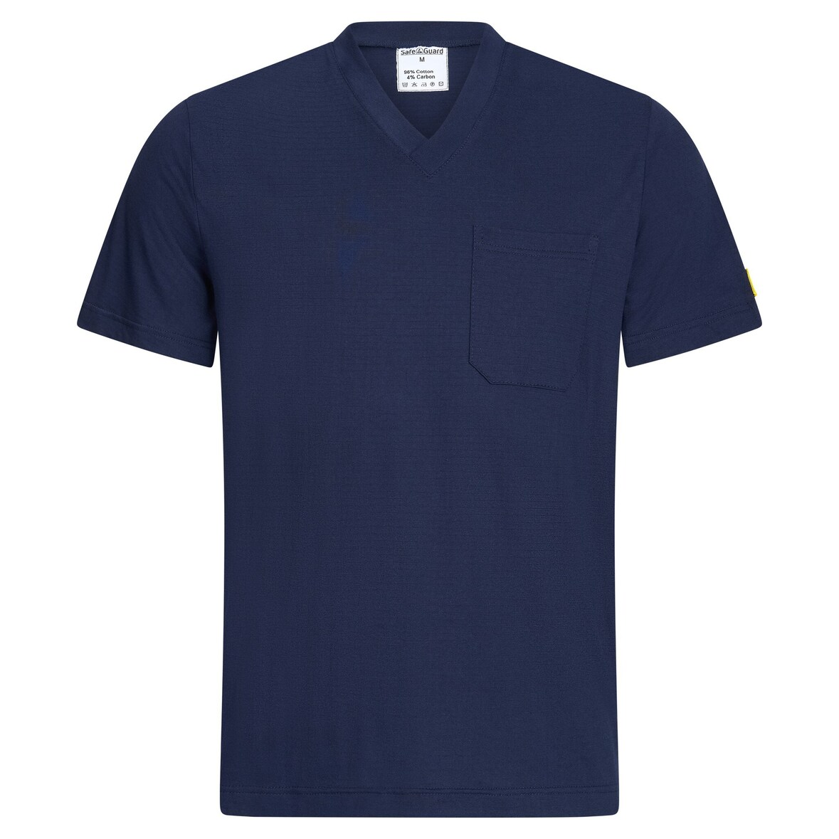 ESD-T-Shirt mit Brusttasche, V-Ausschnitt, 150g/m², marineblau, L