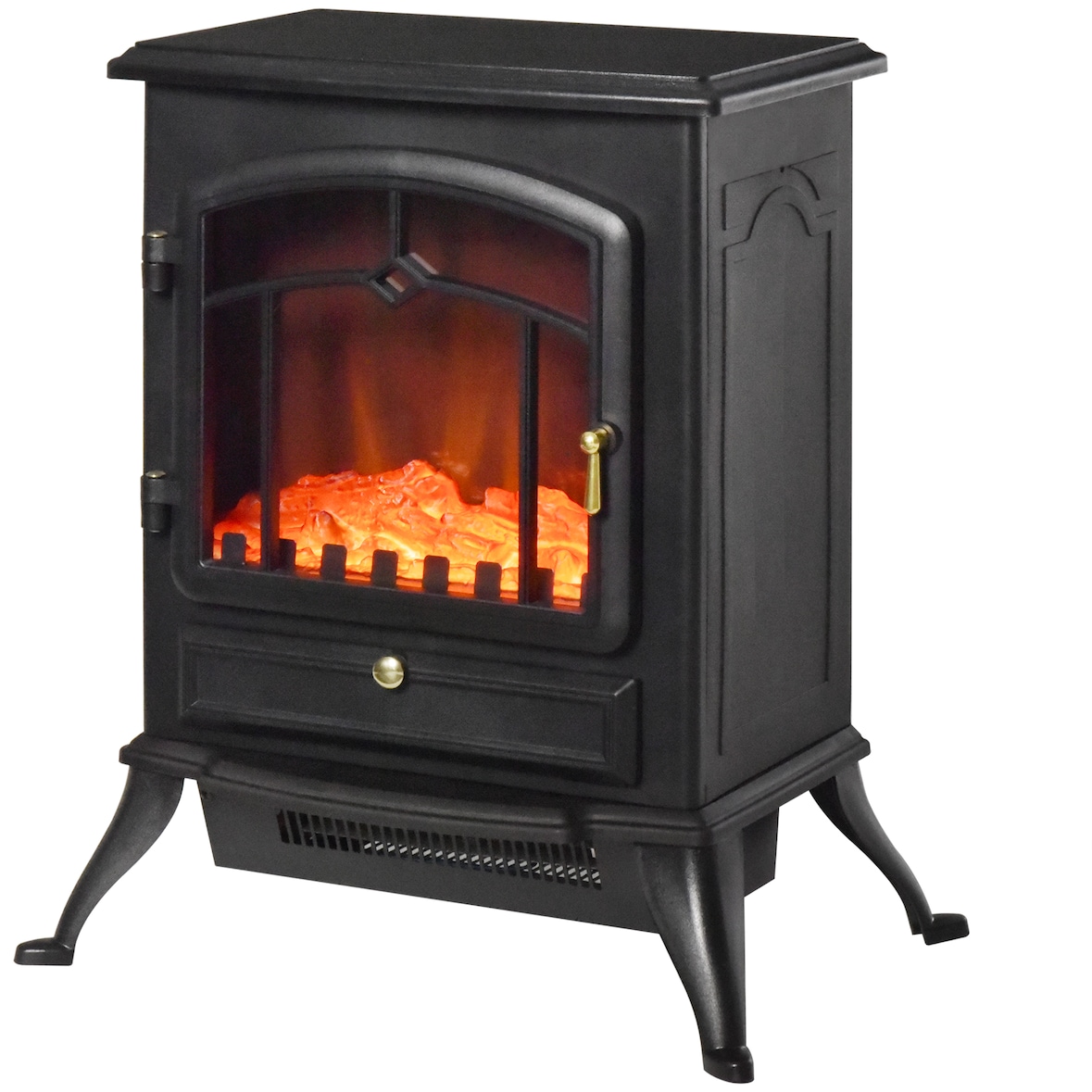 HOMCOM Chimenea Eléctrica Vertical 45x28x54 cm 1000/2000W Efecto Leña Ardiendo(Tipo 5)