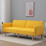thumbnail of HOMCOM Sofá Cama de 2 Lugares com Encosto Ajustável 3 Posições 173x75x73cm Amarelo