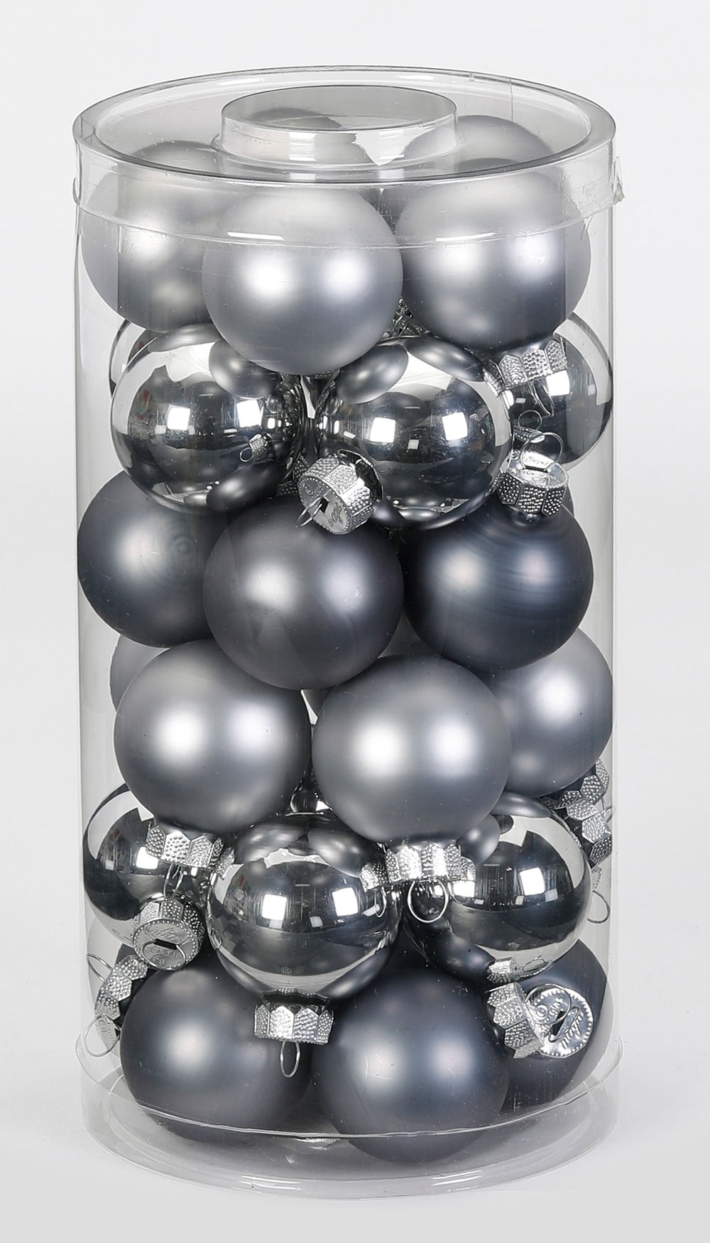 30 Weihnachtskugeln 4cm Glas Christbaumkugeln Weihnachtsbaumkugeln klein grau