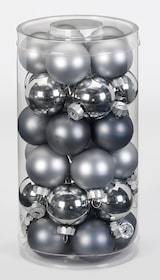 thumbnail of 30 Weihnachtskugeln 4cm Glas Christbaumkugeln Weihnachtsbaumkugeln klein grau