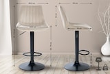 thumbnail of DELUKE® Barhocker 2er Set RIO - Creme, Samt, Schwarz | Barhocker mit Lehne Barstuhl Tresenhocker Tresenstuhl Kneipenhocker Kneipenstuhl