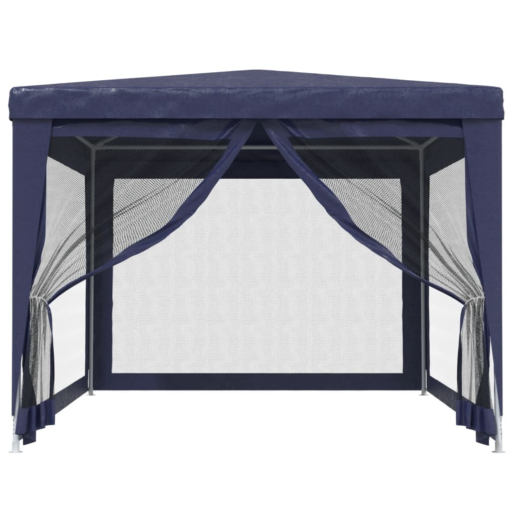 vidaXL Partytent met 4 gaaswanden Blauw 3x4 m HDPE
