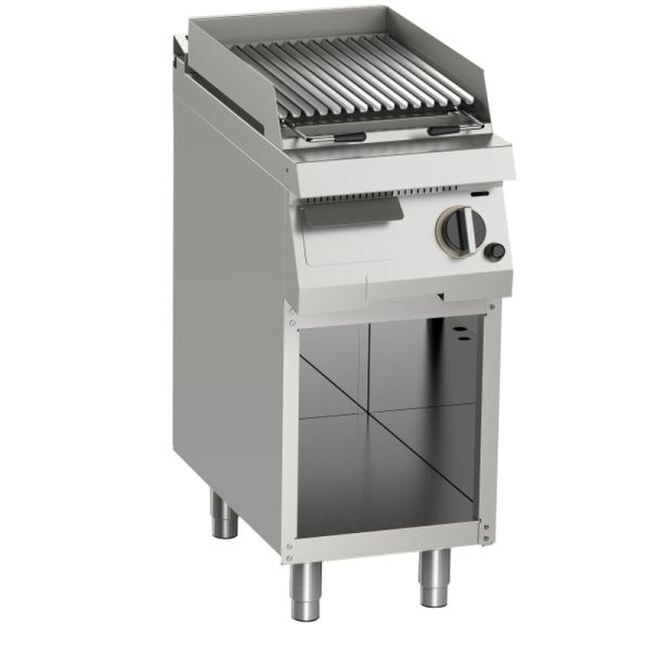 KBS Gas Lavasteingrill 1 Heizzone 10 Kw 400x730x900 mm gerillt offener Unterbau