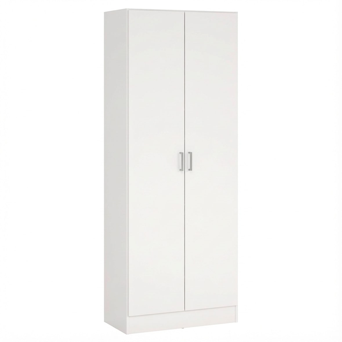 Armadio Multiuso Con 2 Ante Battenti e Ripiani Interni Armadietto Mobile Salvaspazio Per Bagno Lavanderia Ingresso 70 x 36 x 180.9 Cm Bianco
