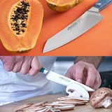 thumbnail of Arcos Serie Brooklyn - Kochmesser - Klinge aus Nitrum geschmiedetem Edelstahl 210 mm - HandGriff Micarta Farbe Blau (Seiden klinge)