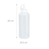 thumbnail of Relaxdays Quetschflasche, 4er Set, 1000 ml, für Saucen, Spritzflasche zum Befüllen, Squeeze Flasche, Kunststoff, klar