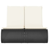 thumbnail of vidaXL Ligbed 2-persoons met kussens poly rattan zwart