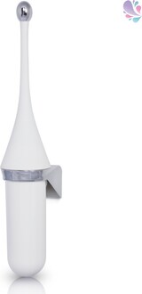 thumbnail of *SALE* Toilettenbürste Designer Blanc, Wandmontage, hängend, geschlossen, verschiedene Designs : Farbe - Weiß (mit verchromten Elementen)