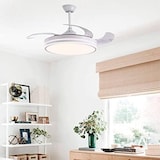 thumbnail of We - LED Silent Plafondventilator - Intrekbare bladen, 6 snelheden, afstandsbediening en 3-toon dimbaar licht - Ø53x30cm