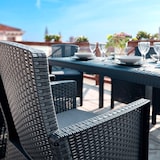 thumbnail of BICA Diningset 5 tlg. Lido, 4 Sessel inkl Sitzkissen und Tisch Dallas, Graphite - wetterfest