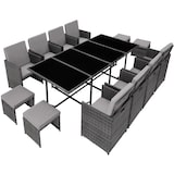 thumbnail of tectake Salon de jardin PALMA 12 places avec housse de protection, variante 2 - gris/gris clair - 404394
