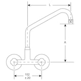 thumbnail of Gastro-Inox monobloc voorspoeldouche met draaihendels, 700mm