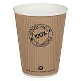 thumbnail of 50x BIO Thermo-Riffelbecher CoffeeToGo bis 100°C  | 300ml O9cm