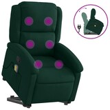thumbnail of vidaXL Massagesessel mit Aufstehhilfe Dunkelgrün Samt