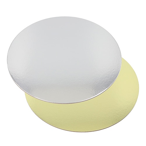 50 Tortenplatten rund Ø 30 cm · 0,3 cm gold/silber