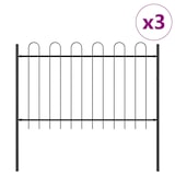 thumbnail of vidaXL Gartenzaun 3 pcs Grau 5,1 x 0,8 m Pulverbeschichteter Stahl