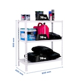 thumbnail of Ecoclick schraubenloses Metallregal 3 Böden. Farbe WEISS 900x800x400 mm