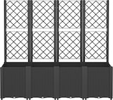 thumbnail of vidaXL Pflanzkübel mit Rankgitter Schwarz 160x40x140 cm PP