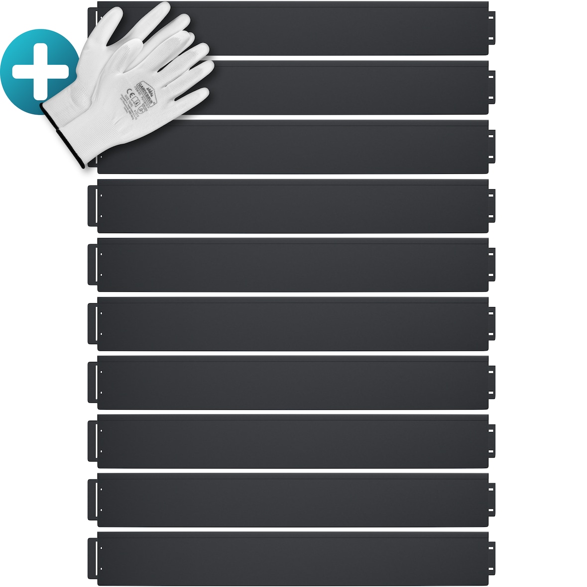 GARDEBRUK® Rasenkante verzinkt 10m x 14cm hoch Silber