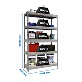 thumbnail of Metallregal ohne Schrauben mit Simonforte 5 Regale 5 Regale. Grau/Holzfarbe 2000x1800x450 mm