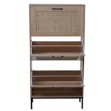 thumbnail of Décoshop26 -Práctico zapatero de tres compartimentos para un almacenamiento organizado 126 x 63 x 24 cm MDF blanco 04_0009743