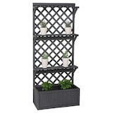 thumbnail of Canteiro elevado HWC-P69, plantador/caixa de flores plantador treliça prateleira treliça madeira FSC® 177x77x33cm ~ cinzento antracite