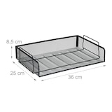 thumbnail of Relaxdays Dokumentenablage, stapelbare Briefablage, Mesh, HBT: 8,5 x 36 x 25 cm, horizontale A4 Ablage, Metall, schwarz