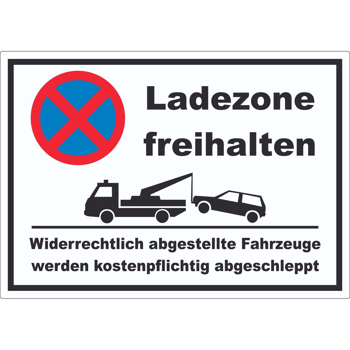 Parken verboten Ladezone freihalten Aufkleber A8 (52x74mm)