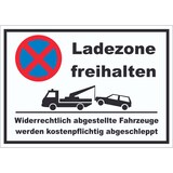 thumbnail of Parken verboten Ladezone freihalten Aufkleber A8 (52x74mm)