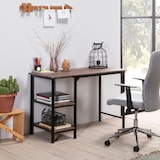 thumbnail of Bureau Colón Noir,Table pour PC, 2 Rayons, Style Industriel, 110 cm Longueur