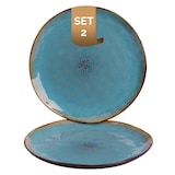 thumbnail of Palmer Bord Lotus 27.5 cm Turquoise Zwart Stoneware 2 stuks