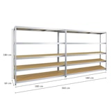 thumbnail of PROREGAL Mega Deal | 2x Schwerlastregal Giant Elephant | HxBxT 180x180x60cm | Fachlast 200kg | Verzinkt | Garagenregal, Lagerregal, Steckregal