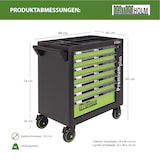 thumbnail of Werkstattwagen Premium plus bestückt 254tlg. 7 Schubladen Chrom Vanadium Werkzeug  abschließbar grün