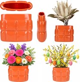 thumbnail of Padria Vase Orange Porzellan Retro Mid-Century länglich Blumen-Gefäß Sträuße