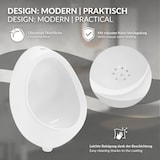 thumbnail of ECD Germany Urinal Weiß 35×46×30 cm Zulauf oben – Keramik Pinkelbecken oval, Nano-Versiegelung, senkrechter Ablauf