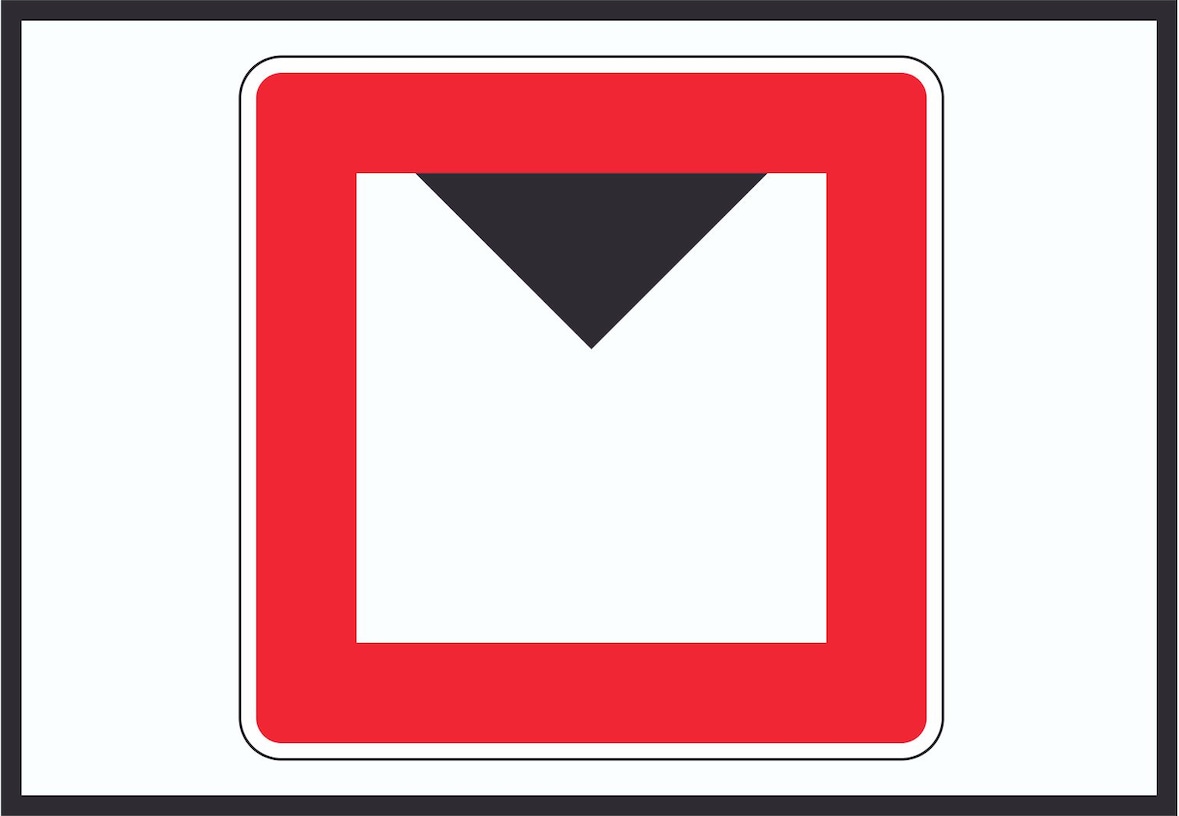 Begrenzte lichte Höhe über Wasserspiegel Schild mit Symbol A1 (594x841mm)