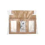 thumbnail of 100 Transport- und Catering-Kartons, Pappe eckig 15,3 x 25,5 cm braun mit separatem Deckel und Sichtfenster aus PET