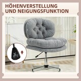 thumbnail of Bürostuhl Drehstuhl 65x65x94 cm mit Wippfunktion höhenverstellbar 49 59 cm Leinenoptik Polyester Grau gepolstert