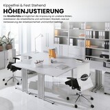 thumbnail of bümö Eckschreibtisch groß, N-Serie 200x120 cm, Tischplatte aus Holz in Buche, Gestell aus Metall - Schreibtisch L Form, großer Tisch für's Büro,