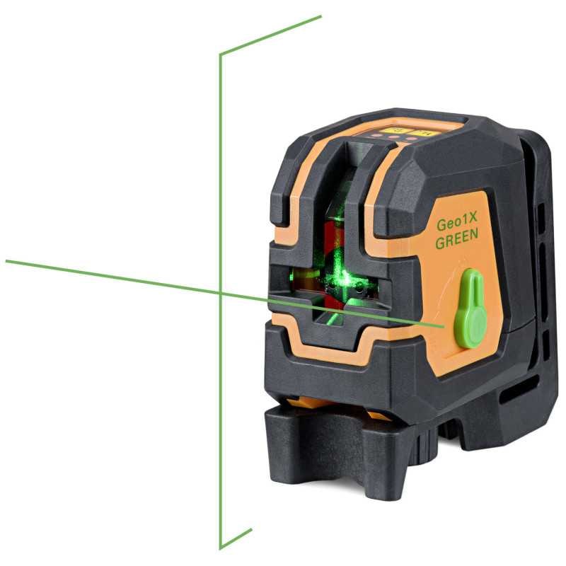 Laser croix automatique Geo1X-GREEN boîtier caoutchouté noir/orange 30 m Geo Fennel